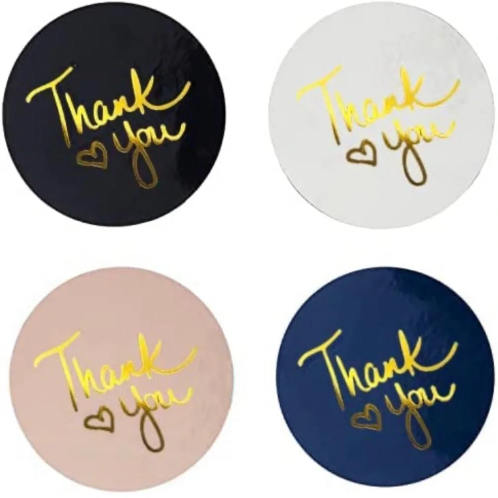 2 rolls Stickers “Thank you” (500 stickers each) in different colors